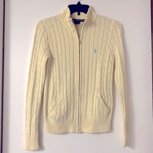 Pastel yellow Ralph Lauren Sweater Zip Jacket